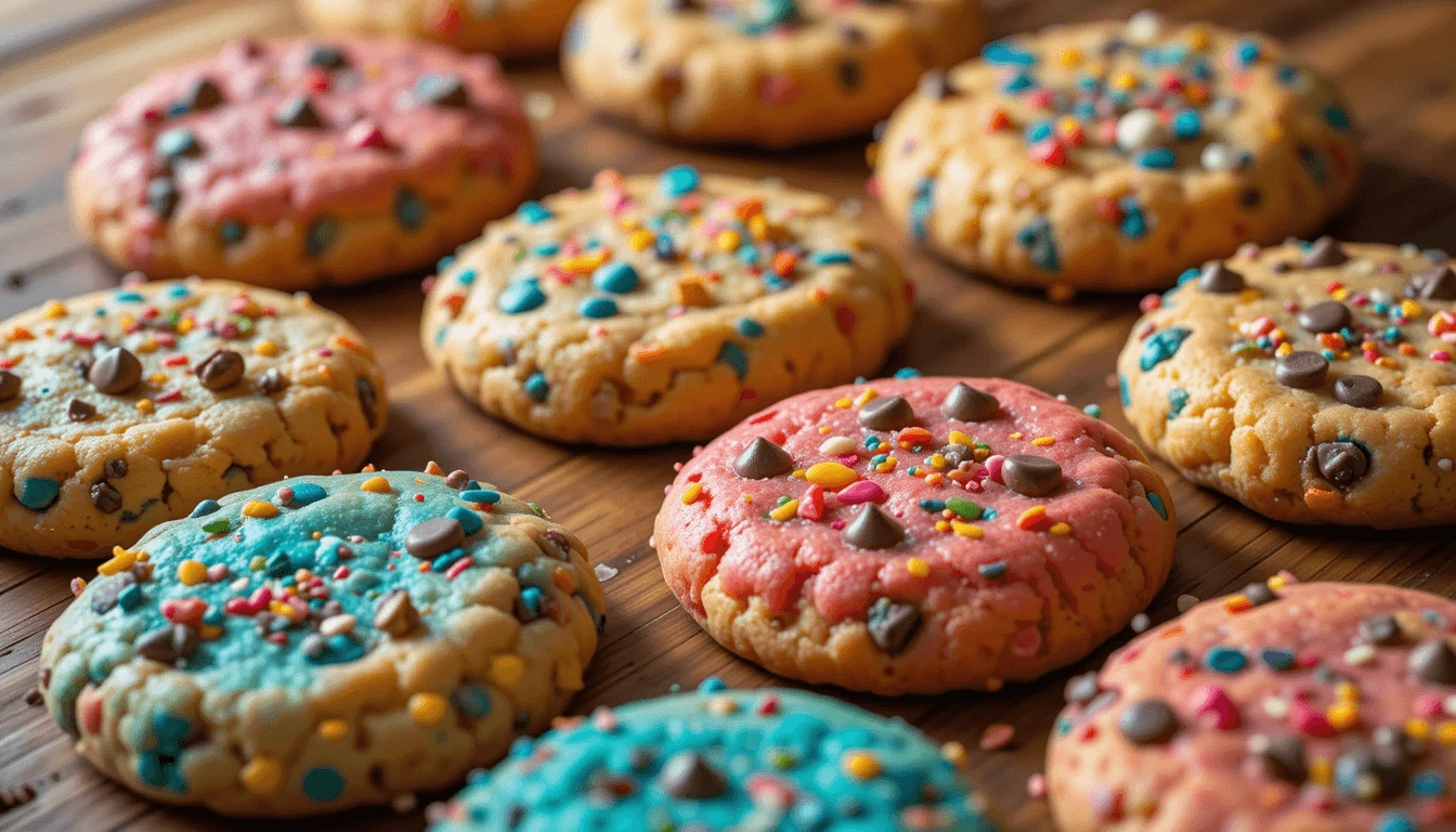 Vibrant Chocolate Chip Sprinkle Cookies