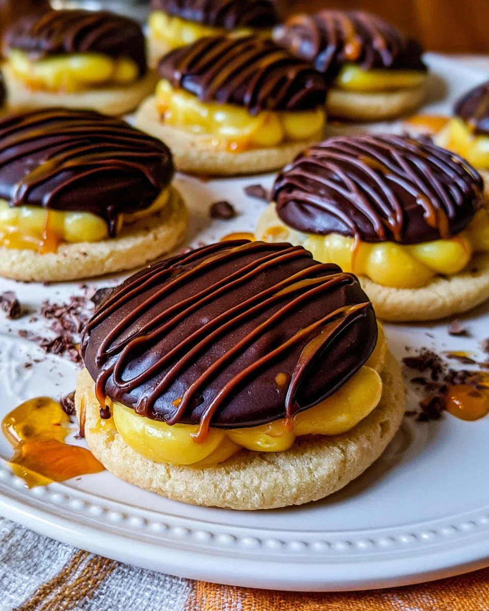 Delicious homemade Boston Cream Pie cookies with chocolate and cream filling