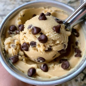Quick single-serve cookie dough ready to be enjoyed straight from the bowl.
