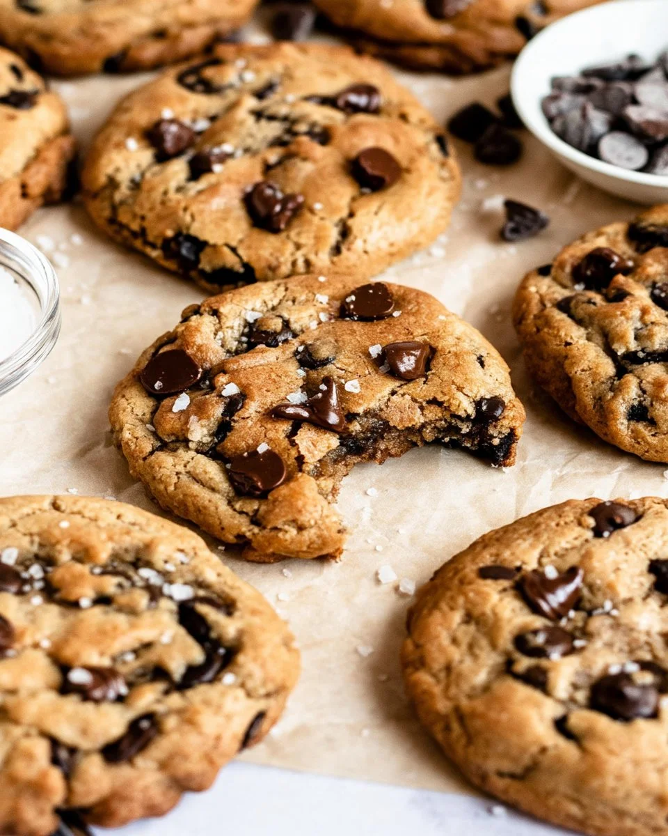 No butter chocolate chip cookies fresh out of the oven